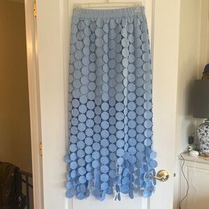 Elegant Blue Circle Pattern Skirt